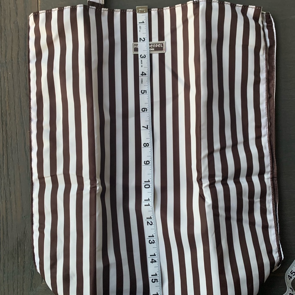 henri bendel Brown & White Vertical Stripe Tote - Picture 4 of 8